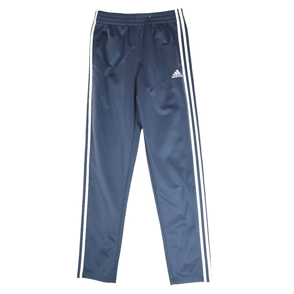 Adidas Grey Blue Track Pants Size Youth 14/16 Regular Fit 3-Stripes - Picture 1 of 5
